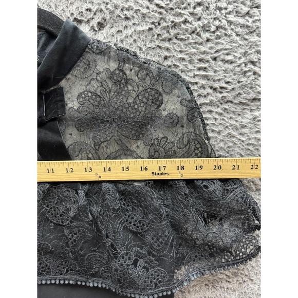 Self-Portrait Lace & Bow Accent Mock Neck Mini Shift Dress Black Womens Size 6 - Picture 15 of 16